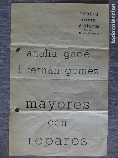 Documenti antichi: TEATRO REINA VICTORIA MAYORES CON REPAROS ANALIA GADE Y FERNANDO FERNAN GOMEZ