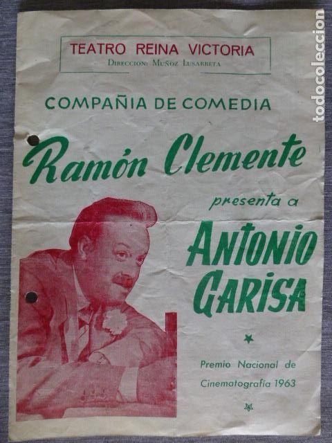 Documenti antichi: TEATRO REINA VICTORIA PROGRAMA NOS VENDEN EL PISO ANTONIO GARISA