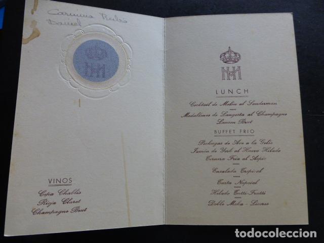 Documentos antiguos: MENU HOTEL MENFIS MADRID 1954 - Foto 2