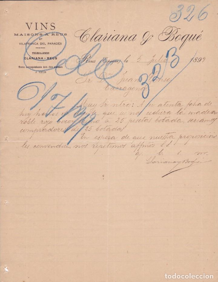 Documentos antiguos: Clariana y Boque Reus y Vilafranca del Panad&eacute;s 1899