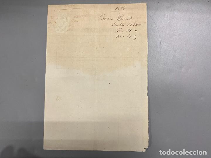 Documentos antiguos: TEL&Eacute;GRAFO. DE SEVILLA A CADIZ. A&Ntilde;O 1878. - Foto 2