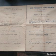 Documentos antiguos: ANTIGUOS 2 DOCUMENTO / DOCUMENTOS ALUMBRADO ELÉCTRICO DE MANRESA COMPAÑÍA ANÓNIMA AÑO 1909
