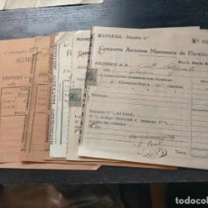 Documentos antiguos: ANTIGUO LOTE DOCUMENTO / RECIBOS ALUMBRADO ELÉCTRICO DE MANRESA COMPAÑÍA ANÓNIMA AÑO 1931