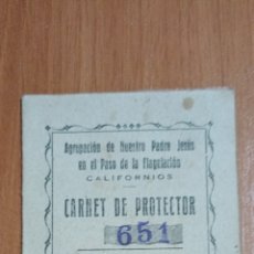 Documentos antiguos: CARNET DE PROTECTOR 651, CARTAGENA. Lote 363728480