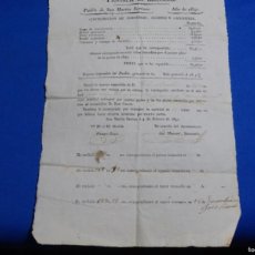 Documentos antiguos: CONTRIBUCION EN SAN MARTIN DE SARROCA 1851. JOSÉ BOLA.. Lote 364115031