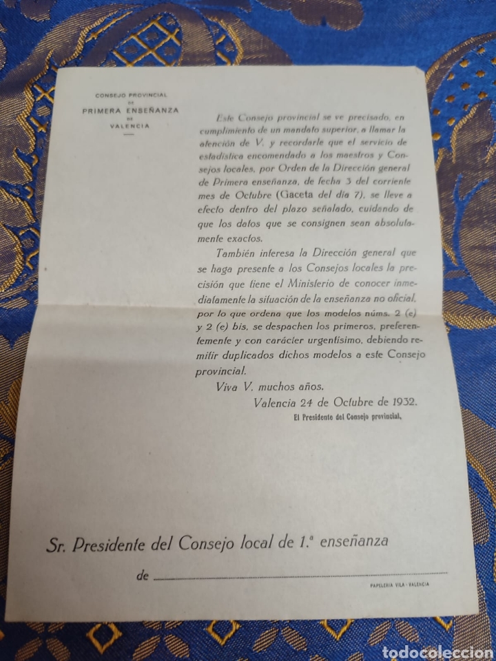 Documentos antiguos: Aviso a maestros Rep&uacute;blica Espa&ntilde;ola