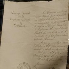 Documentos antiguos: DOCUMENTO DEL CONSEJO GENERAL EXPOSICIÓN UNIVERSAL DE BARCELONA. Lote 366125906