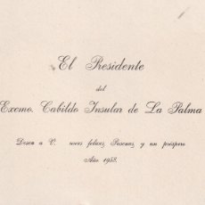 Documentos antiguos: TENERIFE LA PALMA CABILDO 1958. Lote 366678426