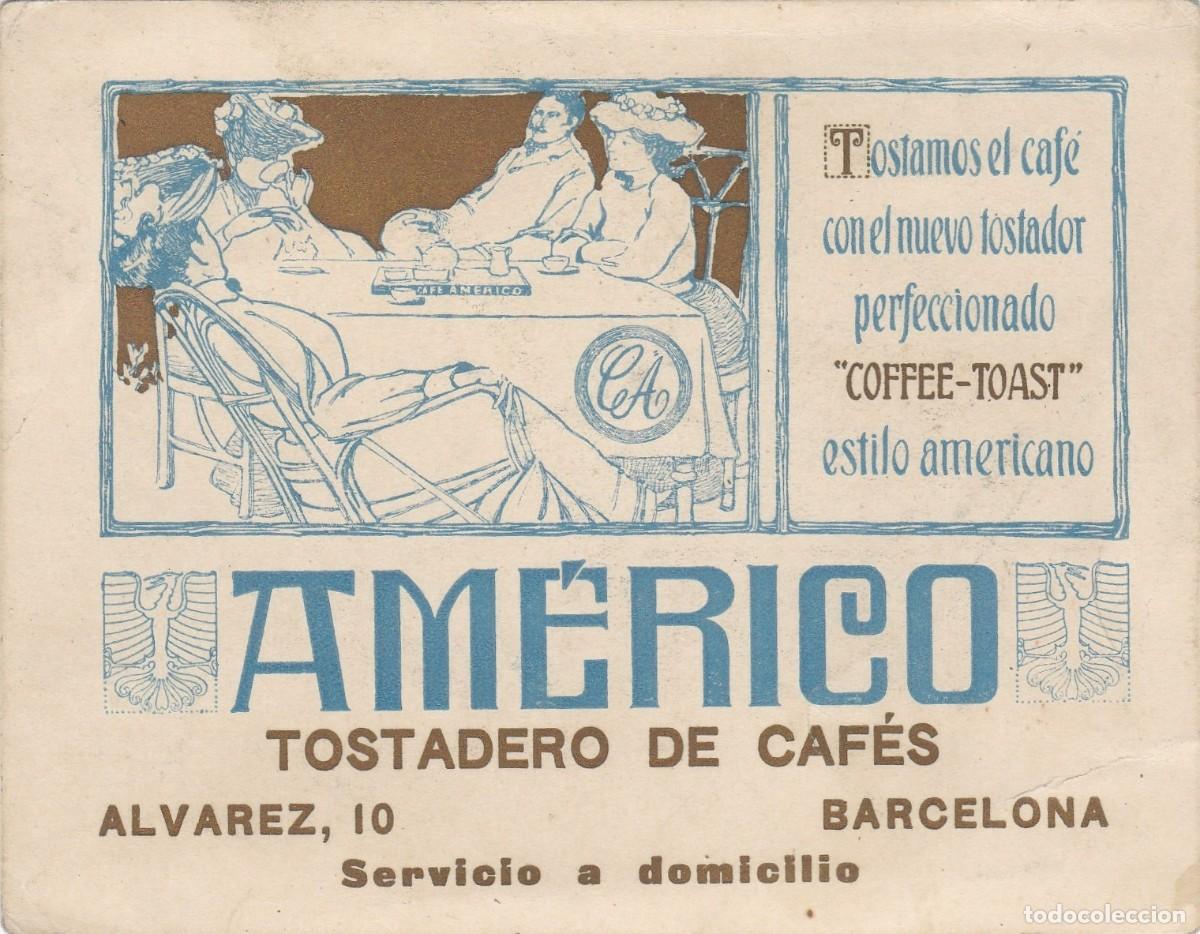 Documentos antiguos: Barcelona - Am&eacute;rico - Tostadero de Caf&eacute;s - Tarjeta Comercial - 129x100mm