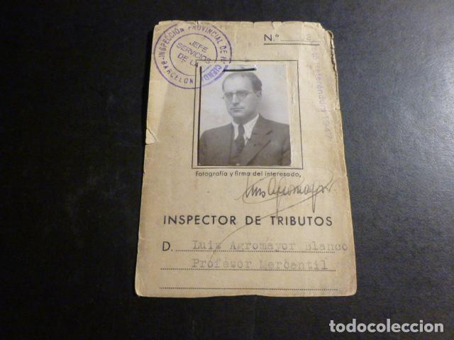 Documenti antichi: CARNET INSPECTOR DE TRIBUTOS HACIENDA BARCELONA 1943