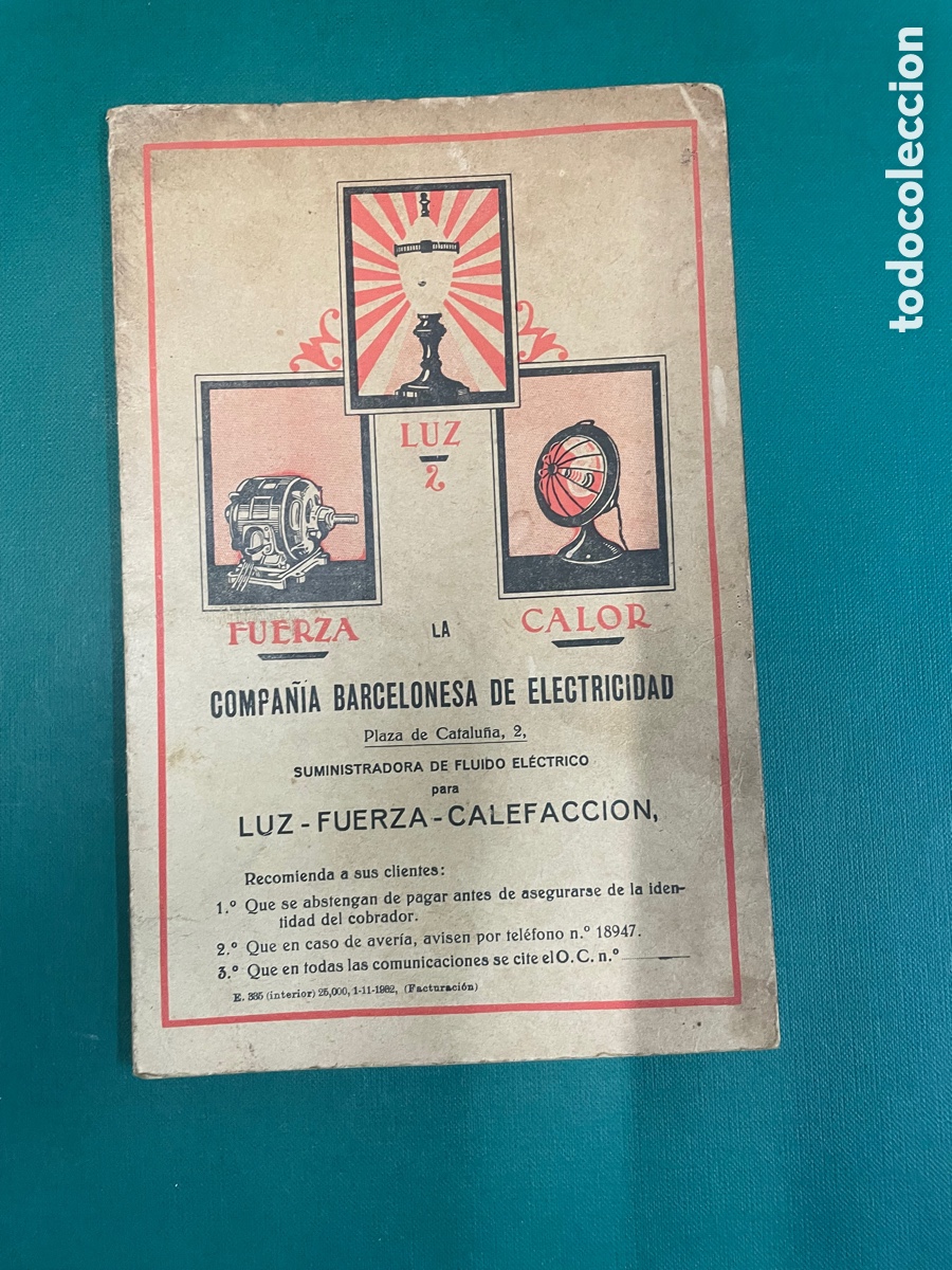Documentos antiguos: Compa&ntilde;&iacute;a Barcelonesa De Electricidad 1932 lote - Foto 4