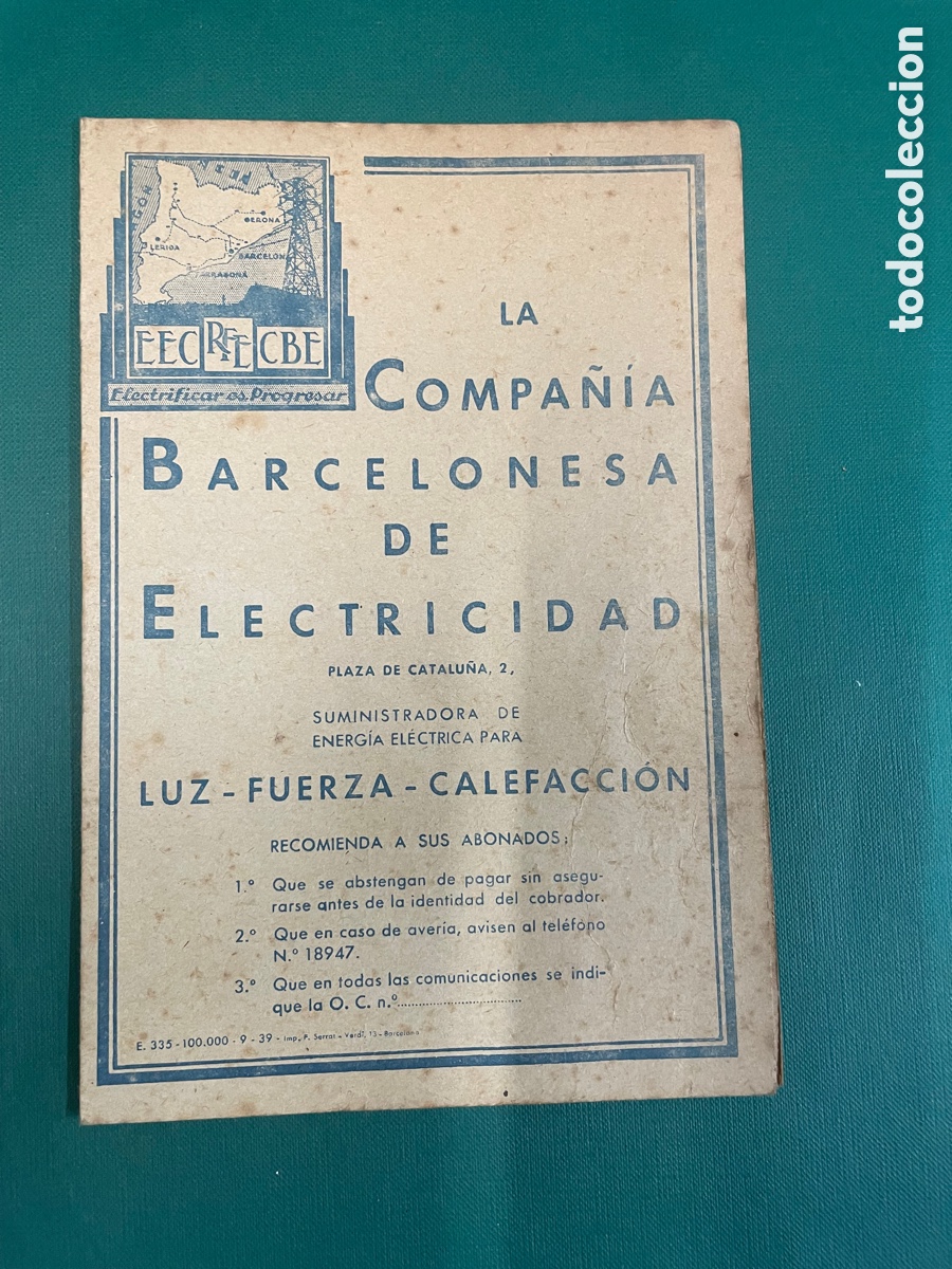 Documentos antiguos: Compa&ntilde;&iacute;a Barcelonesa De Electricidad 1932 lote - Foto 6