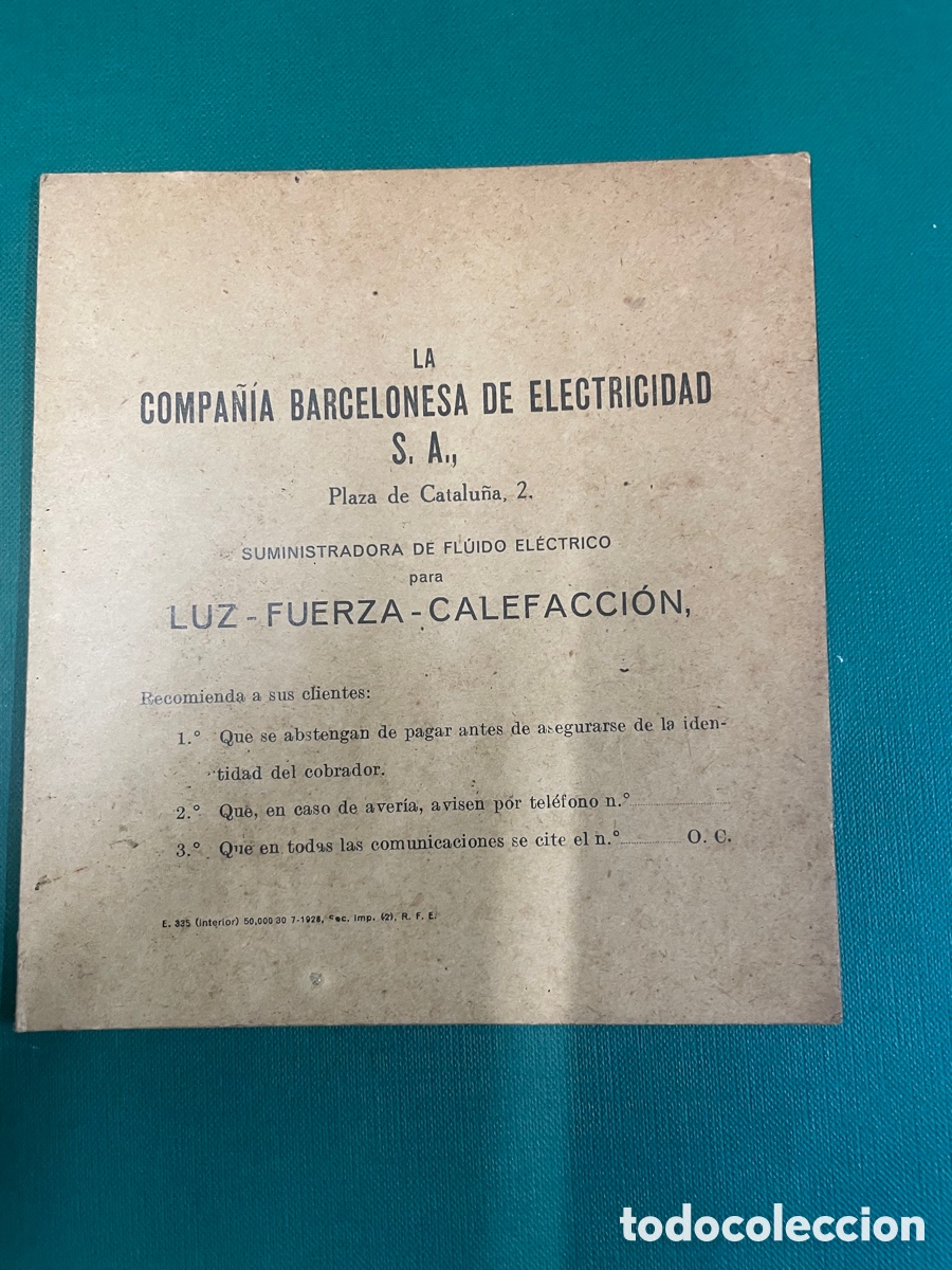 Documentos antiguos: Compa&ntilde;&iacute;a Barcelonesa De Electricidad 1932 lote - Foto 12