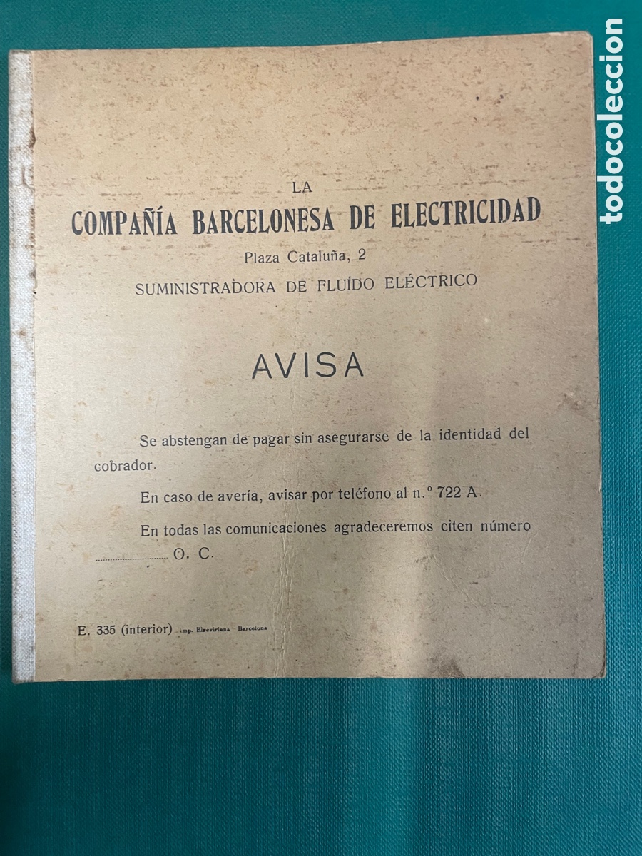 Documentos antiguos: Compa&ntilde;&iacute;a Barcelonesa De Electricidad 1932 lote - Foto 14