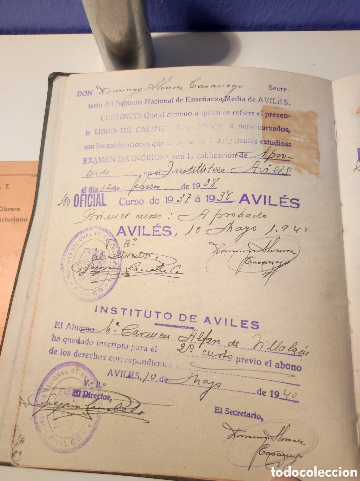 Documentos antiguos: Libro de calificaci&oacute;n escolar mujer 1940 - Foto 5