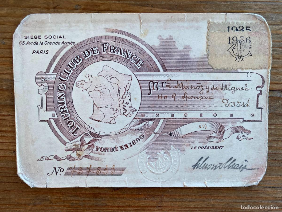 Documentos antigos: CARNET DEL TOURING CLUB DE FRANCE, A&Ntilde;O 1935 / 36, MIDE 10 X 7 CMS.