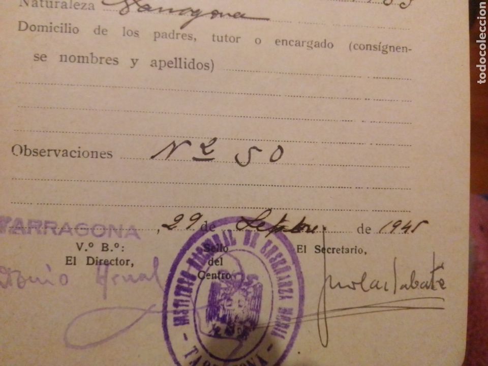 Documentos antiguos: Libro calificaciones escolares 1945 - Foto 5