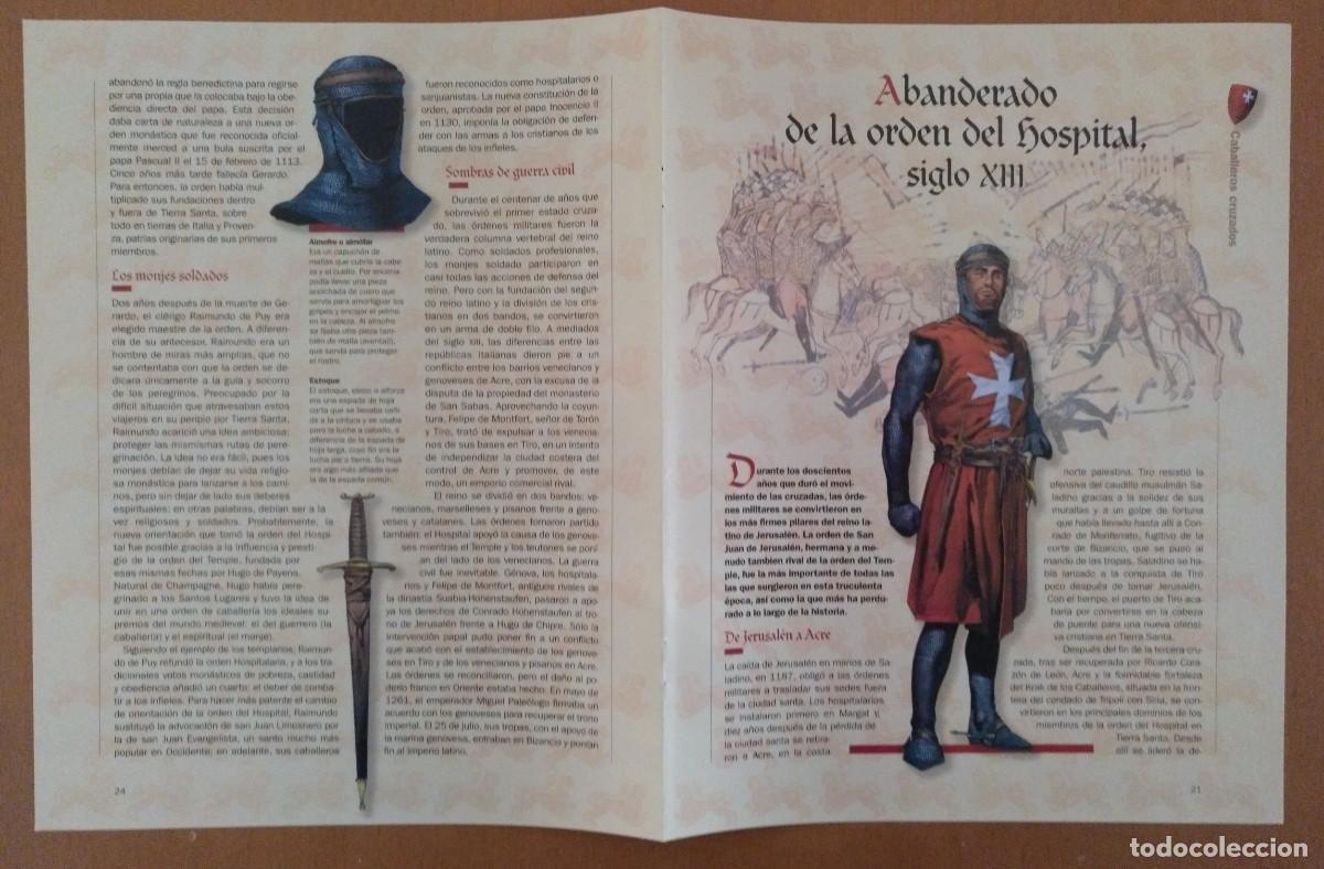 Documentos antiguos: Ficha Soldados de la Edad Media // Abanderado orden del hospital siglo XIII