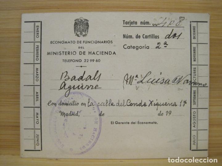 Documentos antiguos: MINISTERIO DE HACIENDA-TARJETA-VER FOTOS-(98.145)