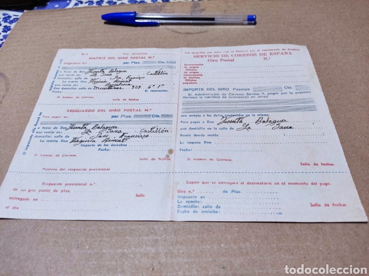 Servicio de correos de Espa&ntilde;a,giro postal