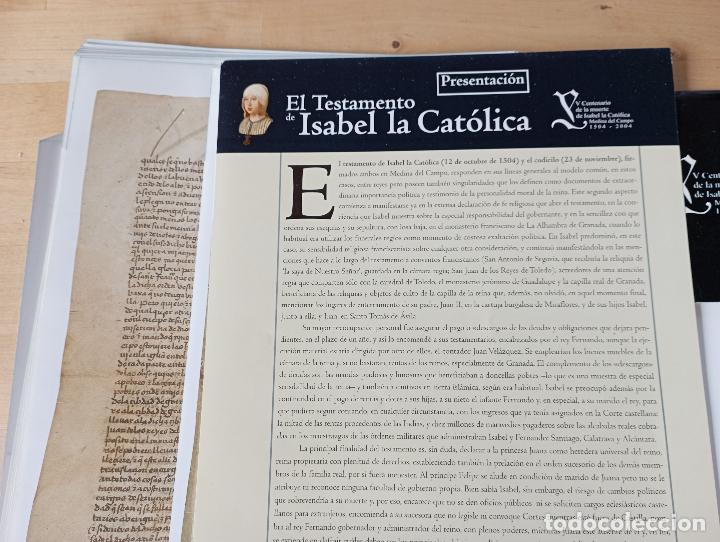 Documentos antiguos: TESTAMENTO DE ISABEL LA CAT&Oacute;LICA. V CENTENARIO. ED. FACSIMIL.EL NORTE DE CASTILLA. - Foto 2