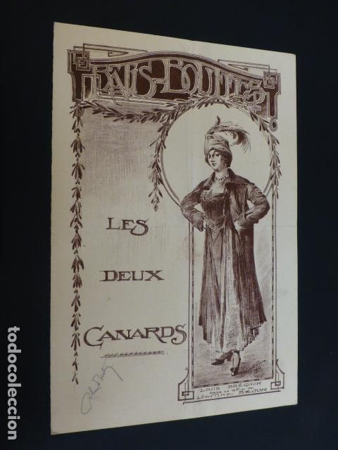 Documentos antiguos: RATISBONA FRANCIA PROGRAMA FUNCION TEATRAL LES DEUX CANARDS 1916 - Foto 1