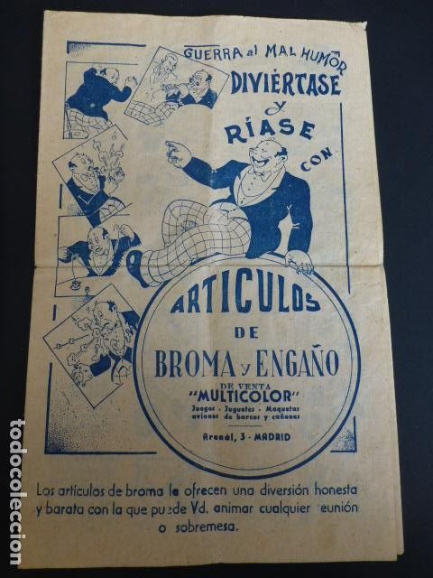 Old Documents: CATALOGO PUBLICITARIO ARTICULOS DE BROMA Y ENGA&Ntilde;O MULTICOLOR ARENAL 3 MADRID A&Ntilde;OS 30
