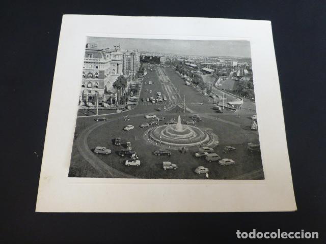 Old Documents: TARJETA DESPLEGABLE 1963 CON FOTOGRAFIA DE LA GLORIETA DE ATOCHA DE MADRID