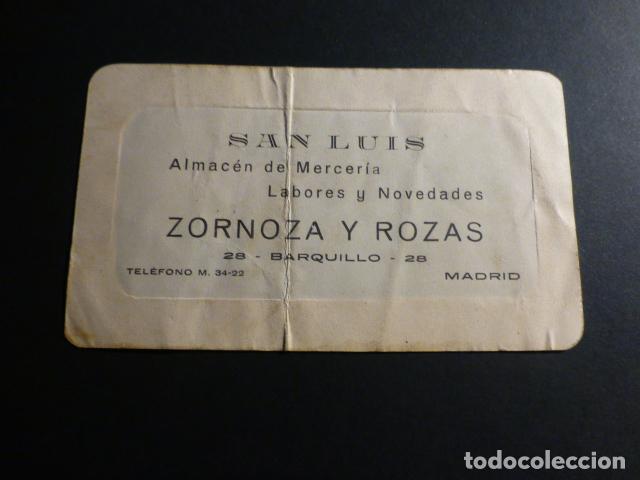Documentos antigos: MADRID ALMACEN DE MERCERIA SAN LUIS ANTIGUA TARJETA PUBLICITARIA