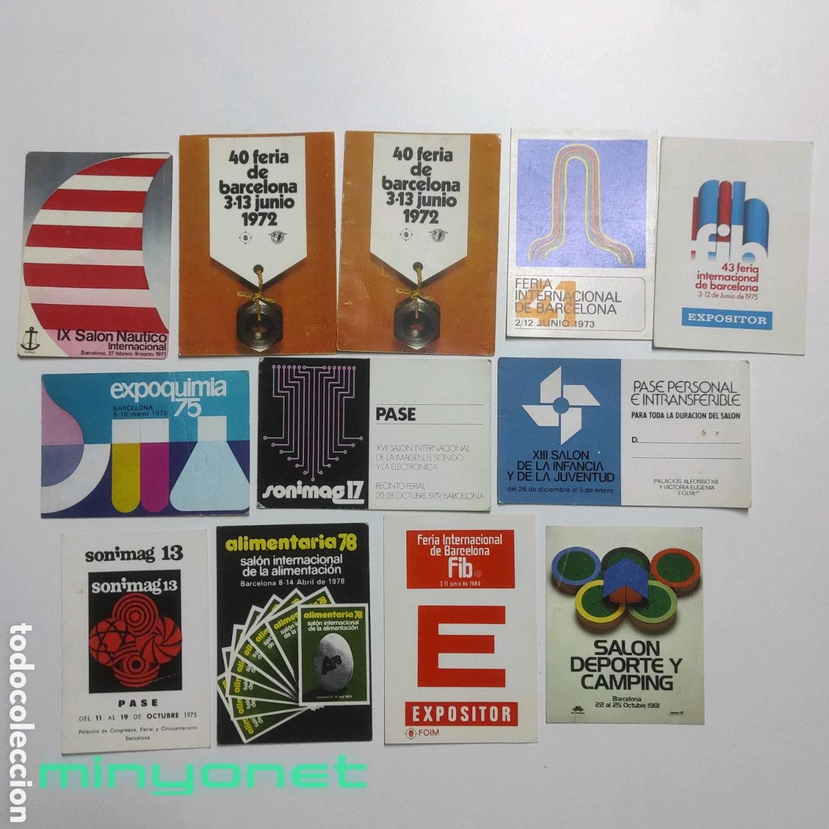Documenti antichi: Lote 12 pase expositor Feria Barcelona 70 - 80