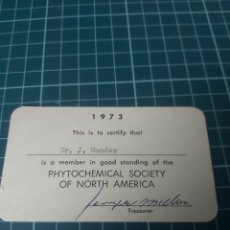 Documentos antiguos: 1973 CARNETS PHYTICHEMICAL SOCIETY OF NIRTH AMÉRICA. Lote 376256299