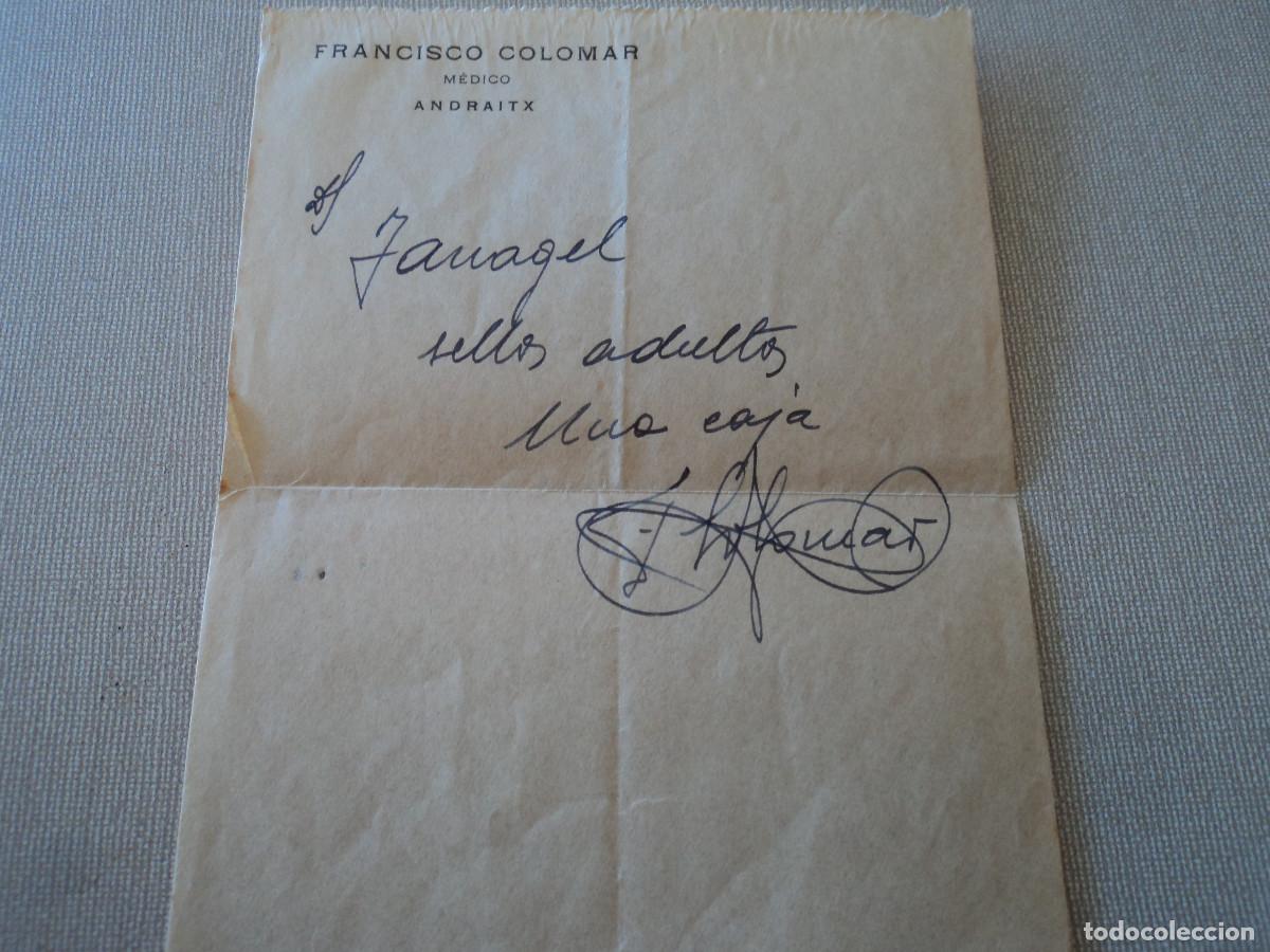 Documents Anciens: ANTIGUA RECETA FRANCISCO COLOMAR MEDICO DE ANDRAITX, A&Ntilde;OS 40