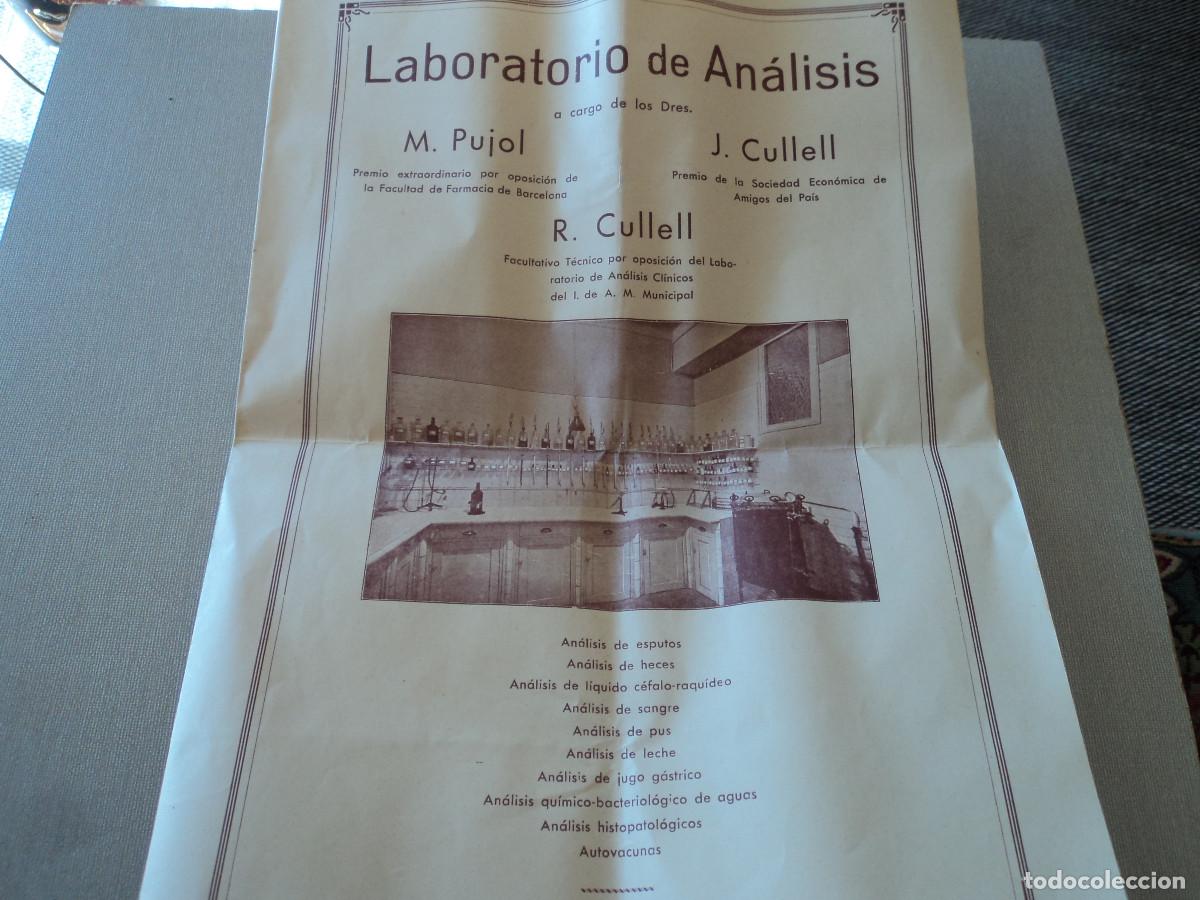 Documents Anciens: DIPTICO LABORATORIO DE ANALISIS CLINICOS DRES. M. PUJOL, J. CULLELL Y R. CULLELL, 1941