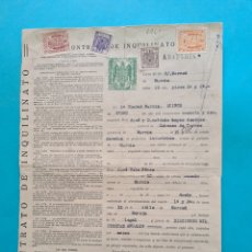 Documentos antiguos: ANTIGUO CONTRATO DE INQUILINATO MURCIA CALLE LA MERCED 1961 SELLO FISCAL 37,50 + OTROS 4 PEGADOS