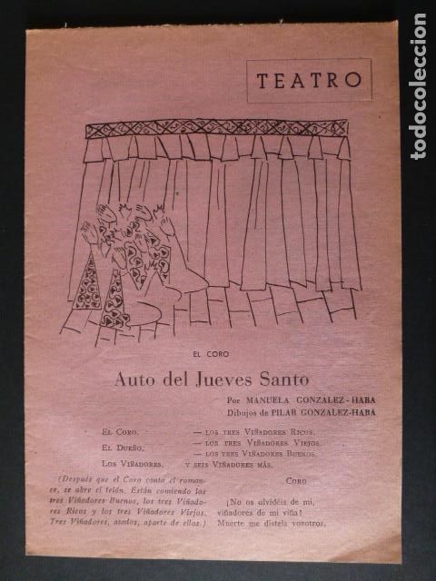 Documentos antigos: AUTO DEL JUEVES SANTO JORGE MANRIQUE ANTOLOGIA DE TEXTOS TEATRALES IMPRESO
