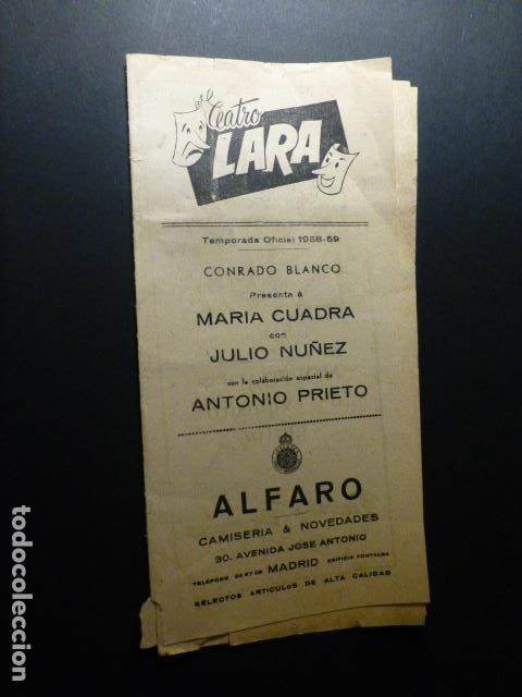 Documentos antiguos: MADRID TEATRO LARA 1958 1959 PROGRAMA EL AMOR ES UN POTRO DESBOCADO