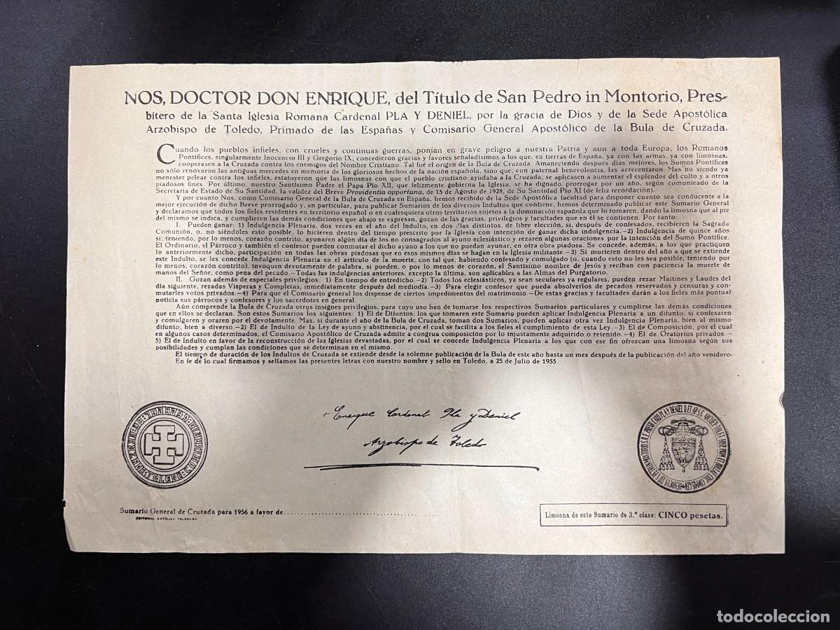 Documenti antichi: SUMARIO GENERAL DE CRUZADA PARA 1956. VER