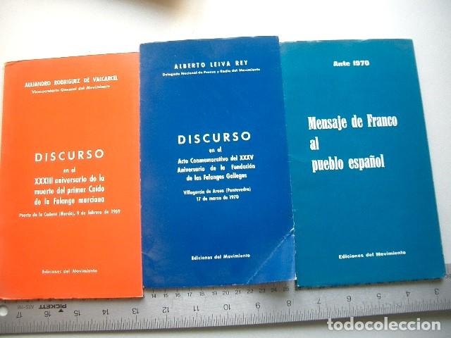 Documentos antiguos: 3 DISCURSOS DE EDICIONES DEL MOVIMIENTO