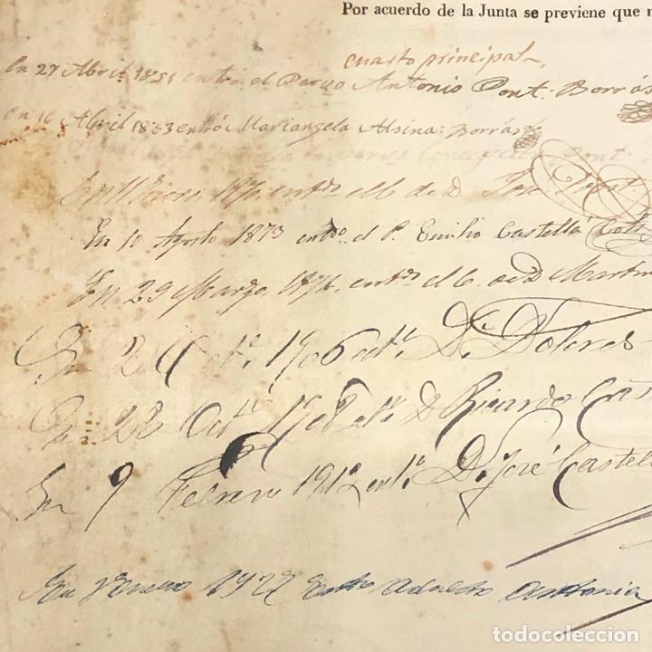 Documentos antiguos: CEMENTERIO GENERAL DE BARCELONA - TITULO DE PROPIEDAD A&Ntilde;O 1851 - Foto 8