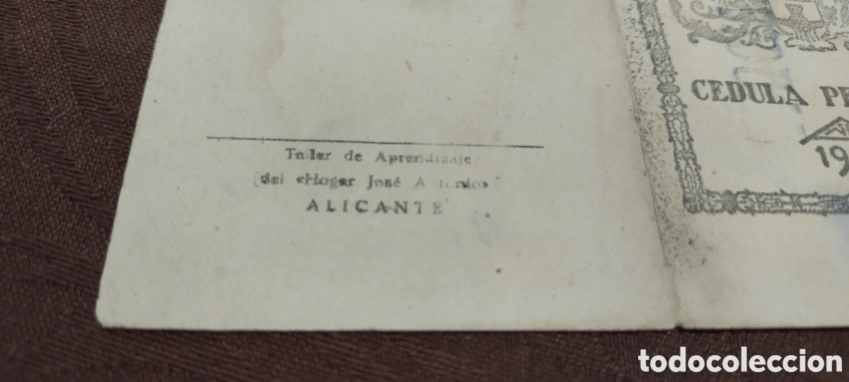 Documentos antiguos: C&eacute;dula personal Alicante 1942 rara - Foto 3