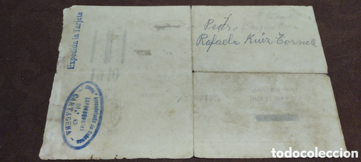 Documentos antiguos: C&eacute;dula personal Cartagena Murcia 1940 - Foto 2