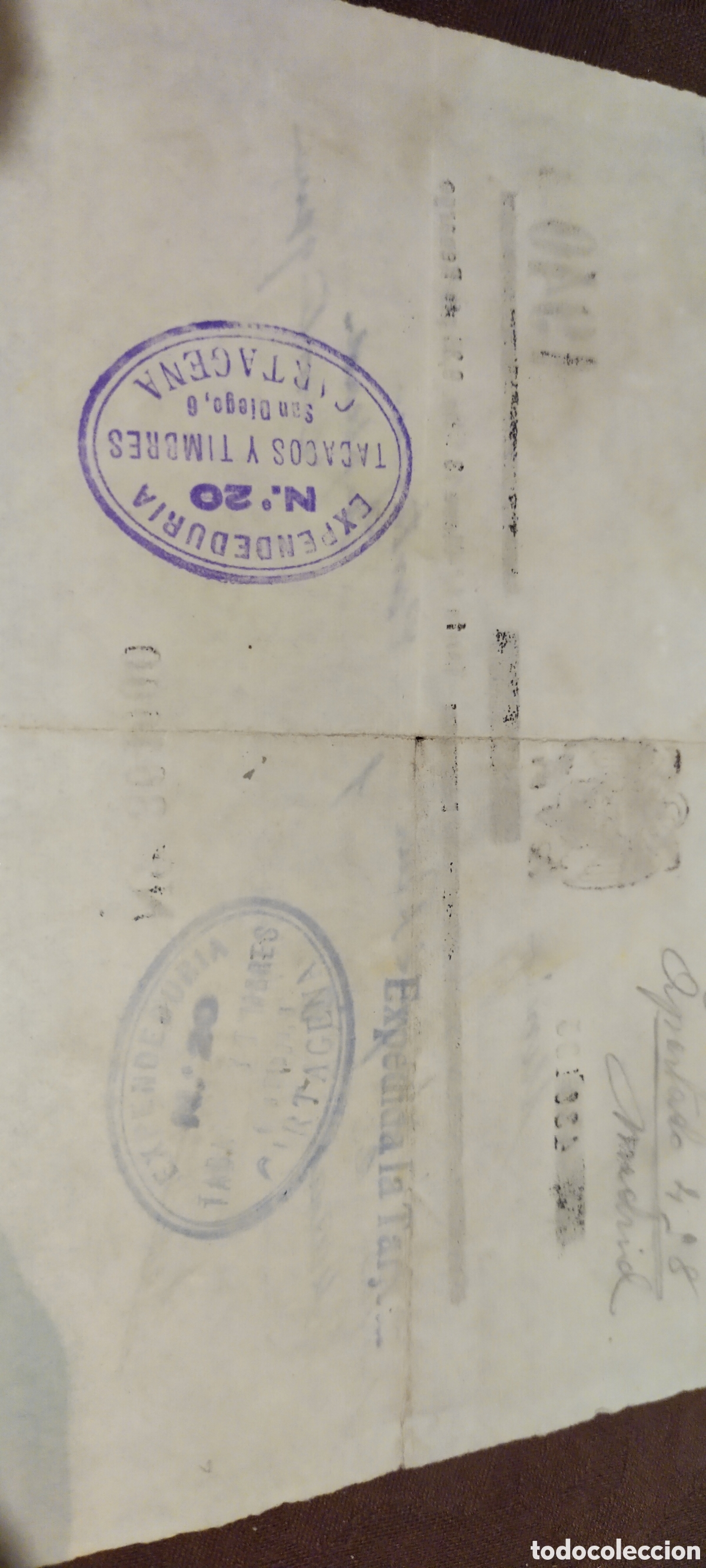 Documentos antiguos: C&eacute;dula personal Murcia Cartagena 1949 tabaco - Foto 3