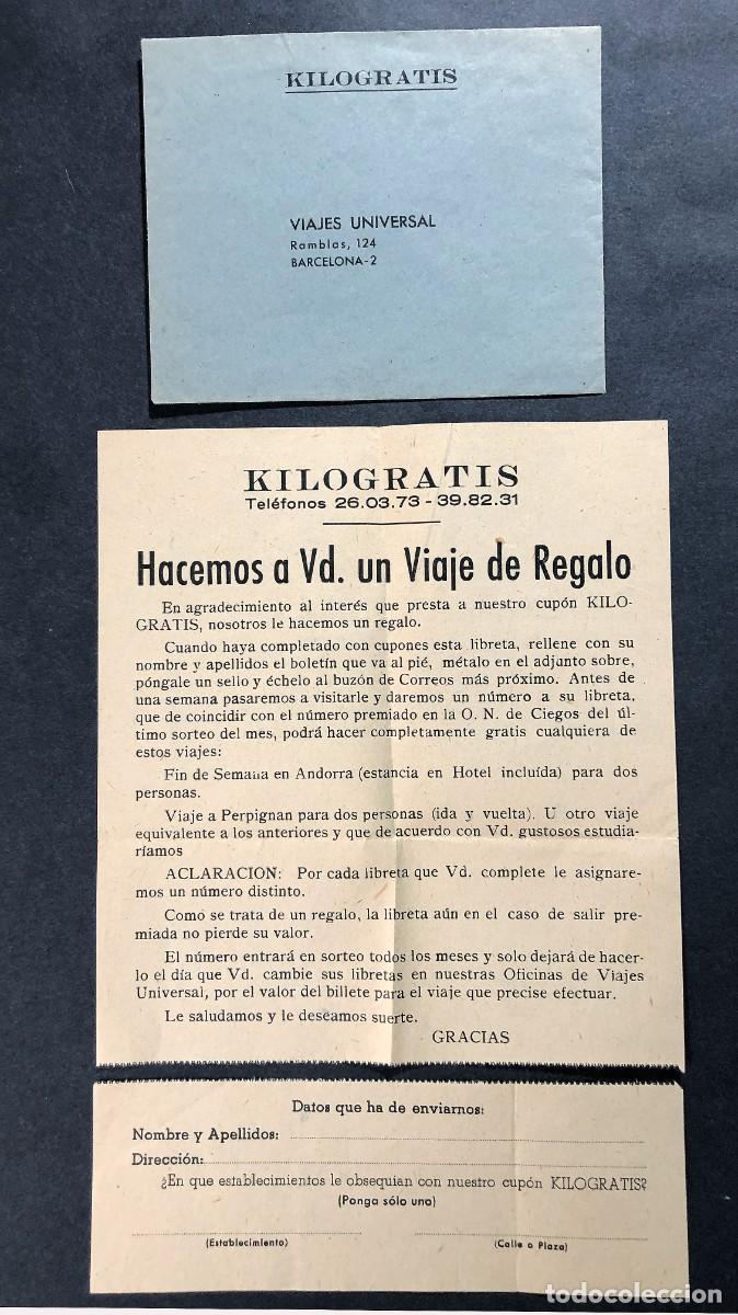 Documentos antiguos: CUP&Oacute;N KILOGRATIS / VIAJES UNIVERSAL - BARCELONA - Foto 1