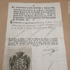 Documentos antiguos: CONCESION PASAPORTE AGUSTIN LANCASTER AÑO 1796. Lote 385553159