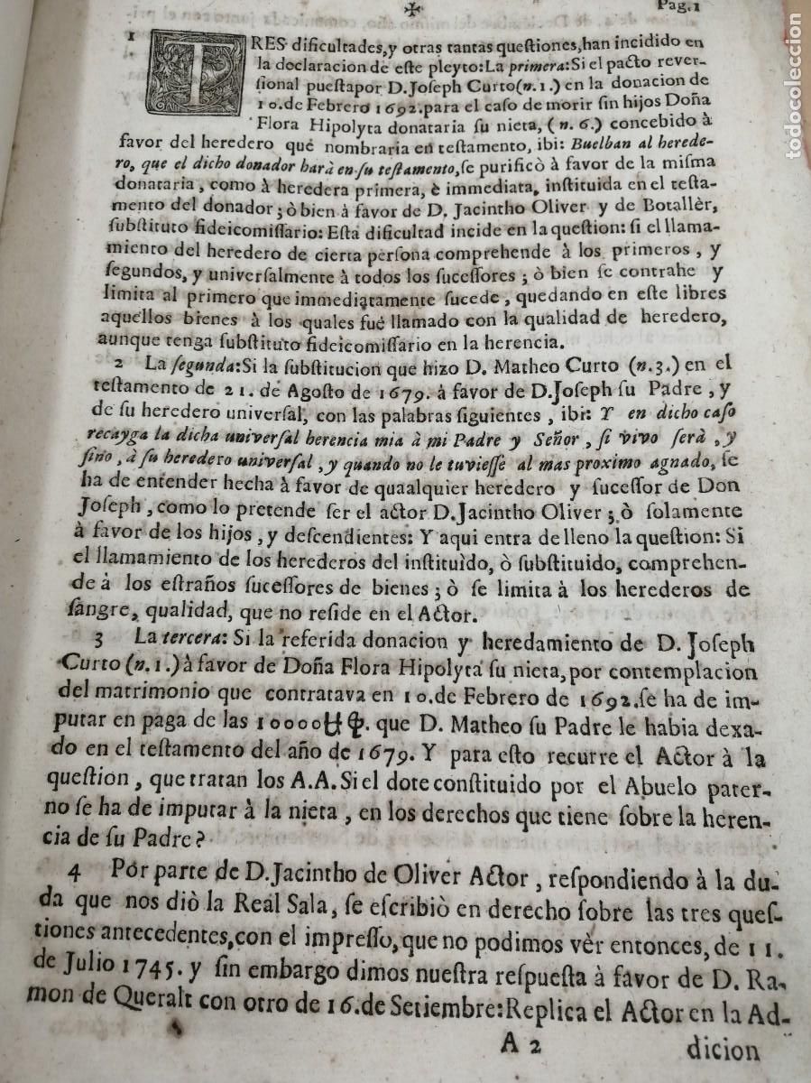 Documentos antiguos: PLEITO A&Ntilde;O 1746 - Foto 1