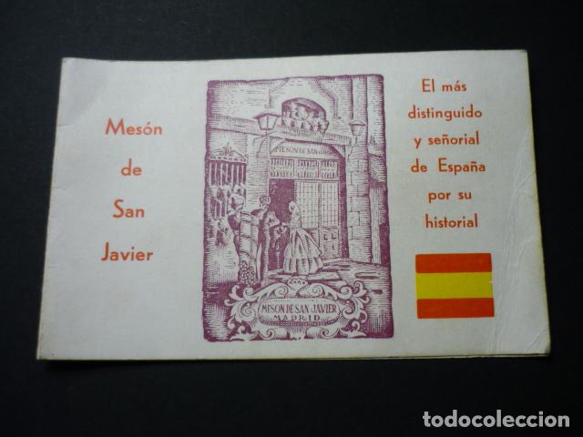 Documents Anciens: MADRID MESON DE SAN JAVIER DIPTICO PUBLICITARIO