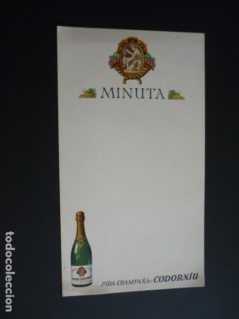 Documenti antichi: MENU CHAMPA&Ntilde;A CODORNIU A&Ntilde;OS 30 13,5 X 24 CMTS