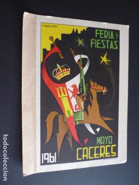 Documentos antiguos: CACERES DIPTICO PROGRAMA FERIAS Y FIESTAS 1961 - Foto 1
