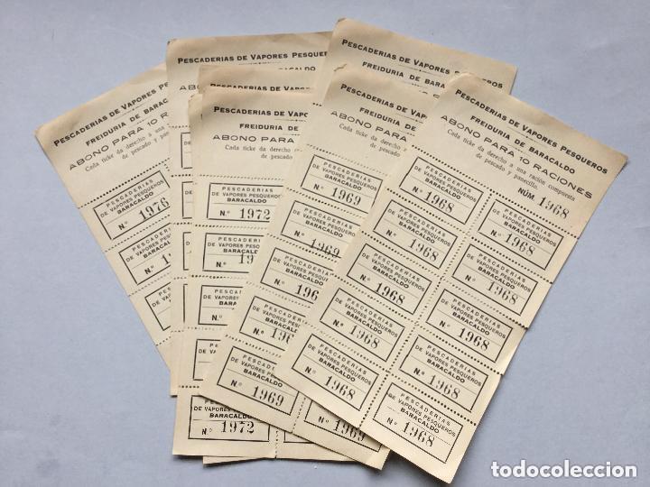 Old Documents: PESCADERIA DE VAPORES PESQUEROS - FREIDURIA DE BARACALDO - ABONO PARA 10 RAZONES -18x10