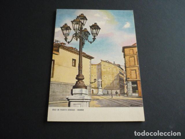 Old Documents: MADRID CRUZ DE PUERTA CERRADA TARJETA CROMOLITOGRAFICA